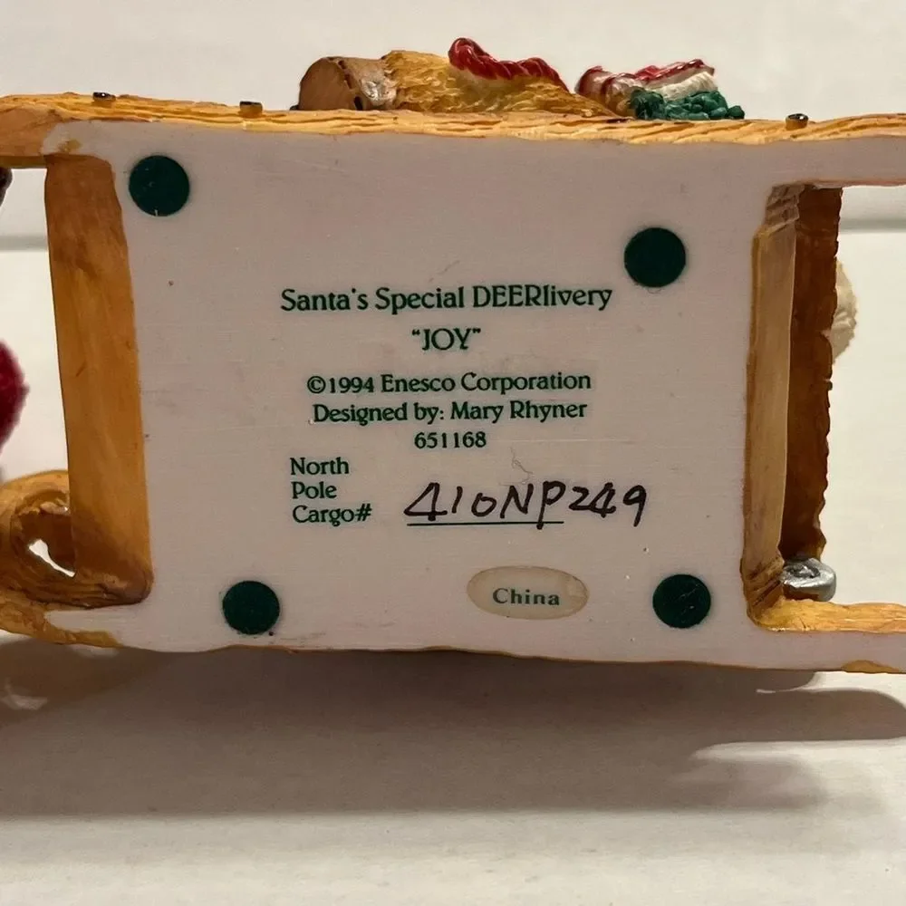 Santa's Special DEERlivery 1994 set of two‎ (2) vintage figurines.
